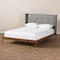 Baxton Studio Brooklyn Walnut Wood Grey Queen Size Platform Bed 140-7539 - alternate 4